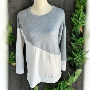 Gray and White Women's Lightweight Sweater